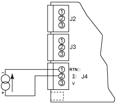 DC Current Input Connections with Current Source